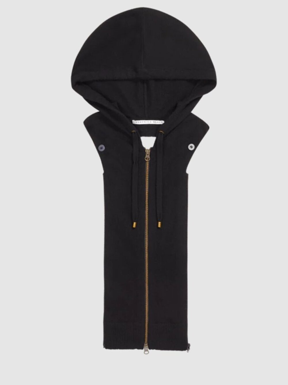 Veronica Beard Black Cashmere Hoodie Drawstring Dickey